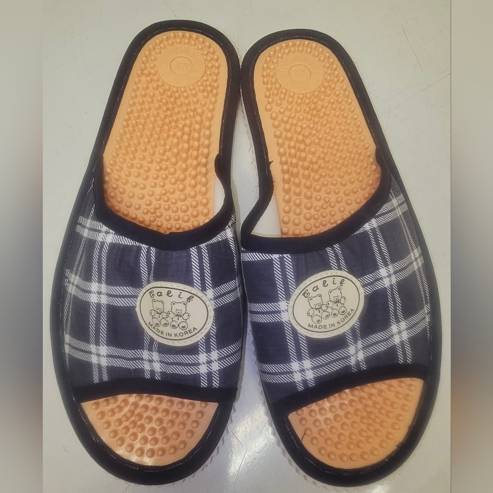 Mens Reflexology Acupressure Slipper / Scuff Foot Massager Home Shoes